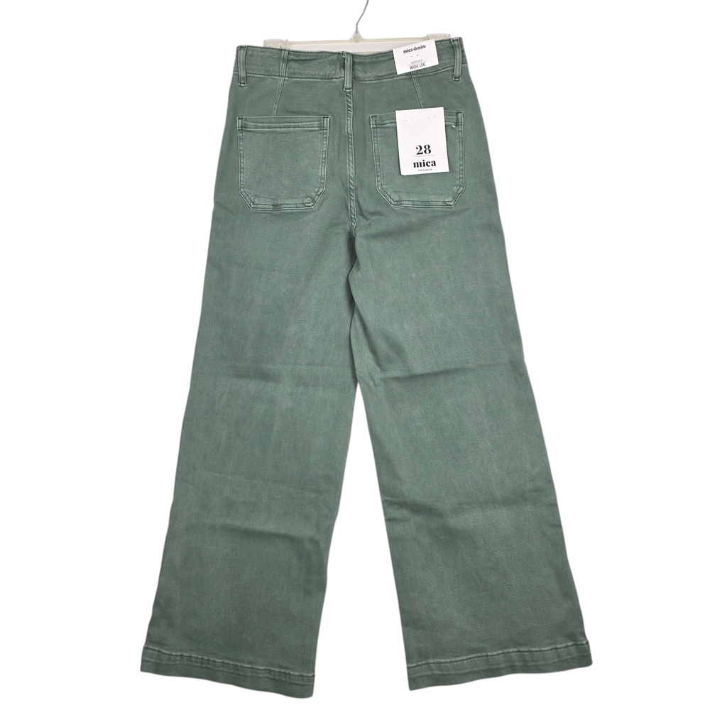 NWT Mica Jeans - Light Green High Waisted Wide Leg Womens Jeans - Picture 2 of 16